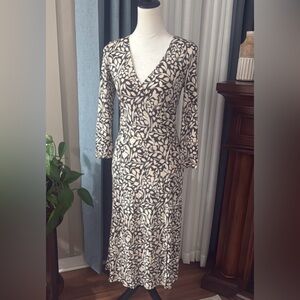 Sigrid Olsen Gray and Cream Sheath Dress, Small